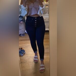 Express Dark Blue High Rise Jeans